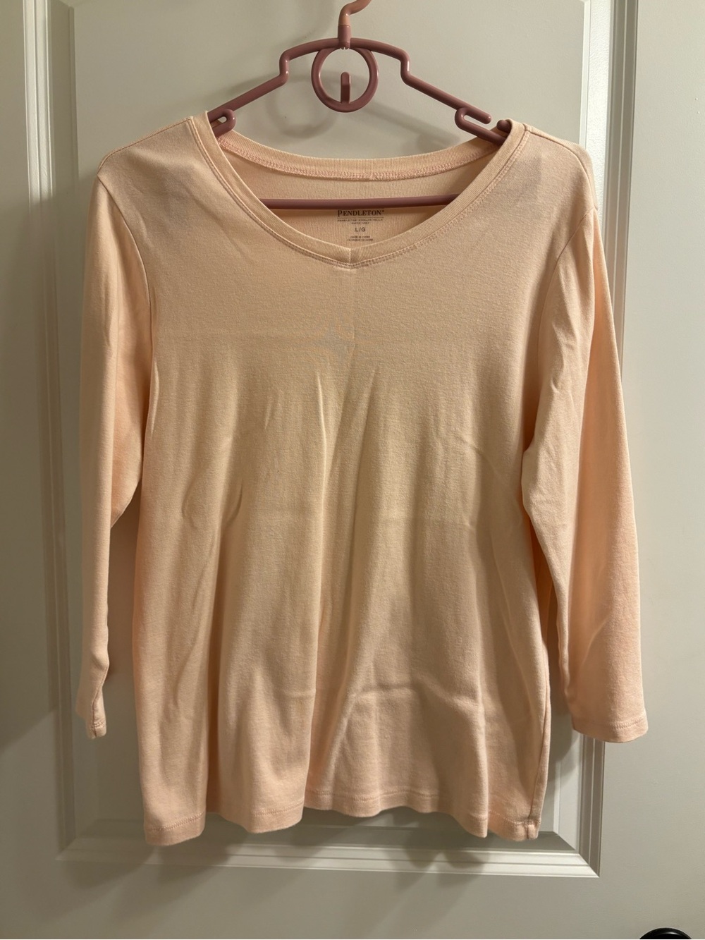 Women’s Pendleton Ballet Pink 3/4 Sleeve Cotton Tee - Sz L - Excellent Condition